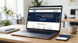 واجهة جذابة توضح تصميم موقع ووردبريس احترافي لشركة أعمال